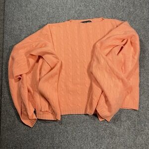 Ralph Lauren Cable knit Poncho Cardigan Cashmere M/L Pullover Boatneck